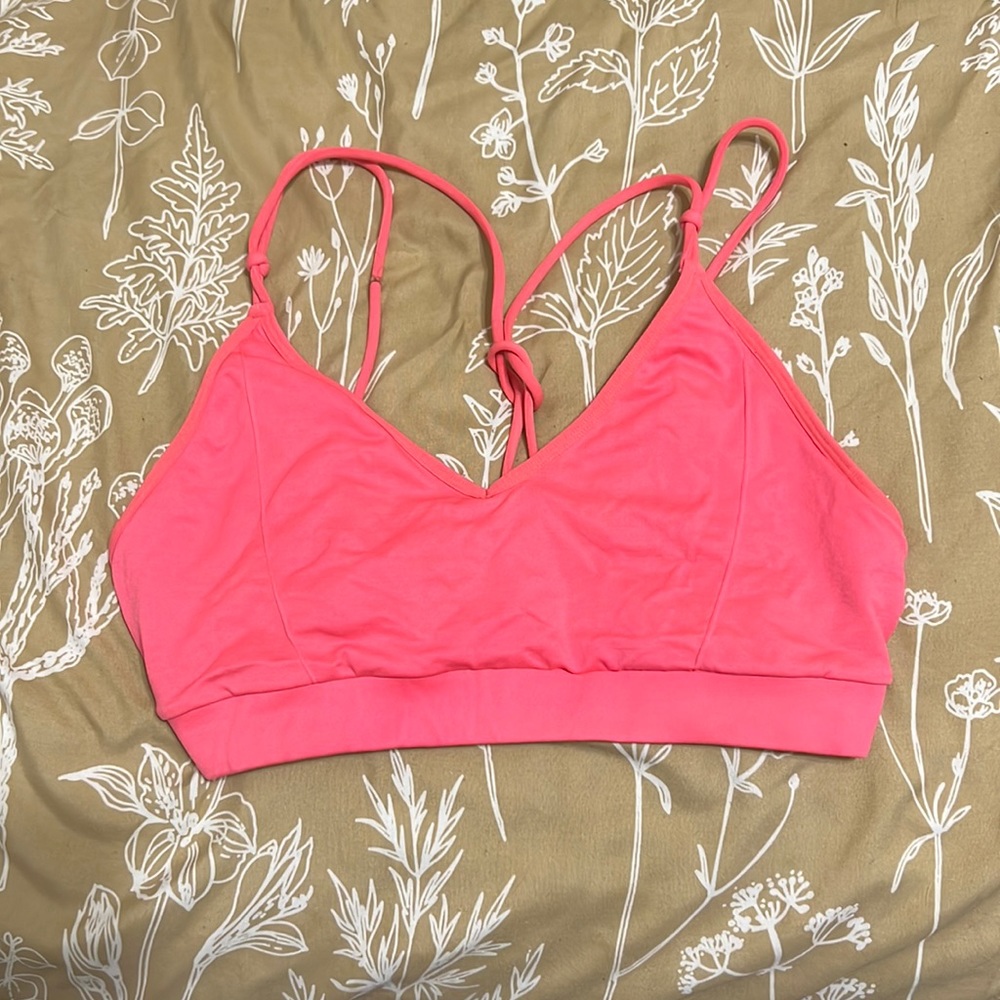 Pink sports bra